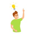 Think problem solving icon, cartoon style Royalty Free Stock Photo