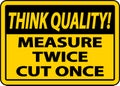 Think Quality Measure Twice Cut Once Sign