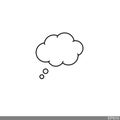 Think Speech Bubble line icon on white background.