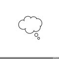 Think Speech Bubble line icon on white background.