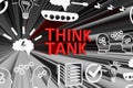 THINK TANK concept blurred background 3d Royalty Free Stock Photo