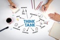 Think Tank Concept. The meeting at the white office table Royalty Free Stock Photo