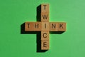 Think Twice, phrase as crossword Royalty Free Stock Photo