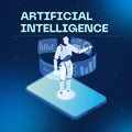 Futuristic Artificial Intelligence and Robotics Concept: Royalty Free Stock Photo