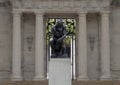 The Thinker by Aguste Rodin at the Rodin Museum entrance, Benjamin Franklin Parkway, Philadelphia, Pennsylvania Royalty Free Stock Photo