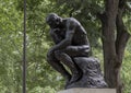 The Thinker by Aguste Rodin at the Rodin Museum entrance, Benjamin Franklin Parkway, Philadelphia, Pennsylvania Royalty Free Stock Photo