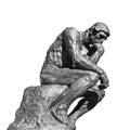 The Thinker a bronze sculpture by Auguste Rodin isolated Royalty Free Stock Photo