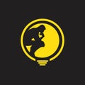 Thinker man logo. finding idea Royalty Free Stock Photo