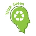 Thinkgreen. Vector illustration decorative design Royalty Free Stock Photo