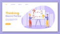 Thinking beyond the box landing page vector template