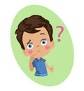 Thinking boy question mark icon Royalty Free Stock Photo