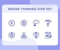 thinking bulb lamp gear roll paint pencil out of box icon icons set collection collections package white isolated background with Royalty Free Stock Photo