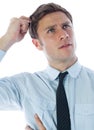 Thinking businessman scratching head Royalty Free Stock Photo