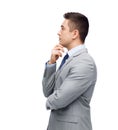 Thinking businessman in suit making decision Royalty Free Stock Photo