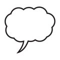 Thinking cloud, Dialog box line icon, chat cartoon bubbles. Blank empty line speech bubbles.