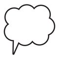 Thinking cloud, Dialog box line icon, chat cartoon bubbles. Blank empty line speech bubbles. Royalty Free Stock Photo