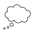 Thinking cloud,Thought cloud.Vector line art of thought cloud. Royalty Free Stock Photo