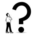 Thinking confused person with question mark Royalty Free Stock Photo
