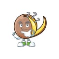 Thinking cute bambangan fruit in cartoon mascot