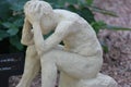 Thinking desperately Statue Royalty Free Stock Photo