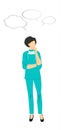 Thinking doctor Vector flat design