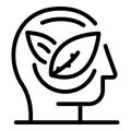 Thinking eco global icon, outline style Royalty Free Stock Photo