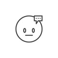 Thinking emoji face line icon