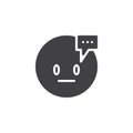 Thinking emoji face vector icon