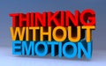 thinking without emotion on blue Royalty Free Stock Photo