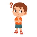 Thinking Expression of Flat Boy Character Royalty Free Stock Photo