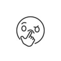 Thinking face emoticon line icon