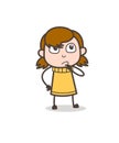 Thinking Face Expression - Cute Cartoon Girl Illustration Royalty Free Stock Photo