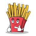 Thinking face french fries cartoon character