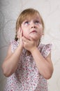 Thinking funny girl Royalty Free Stock Photo