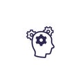 Thinking, gears in head icon