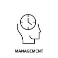 thinking, head, clock, management icon. Element of human positive thinking icon. Thin line icon for website design and development Royalty Free Stock Photo