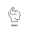 thinking, head, hand, muscles, sport icon. Element of human positive thinking icon. Thin line icon for website design and