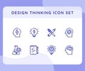 thinking head lightning bulb lamp paintbrush pencil gear brain beaker icon icons set collection collections package white isolated