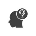 Thinking head vector icon Royalty Free Stock Photo