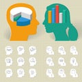 Thinking Head Vector Icons.