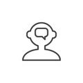 Thinking human mind outline icon
