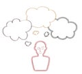 Thinking icon cartoon Royalty Free Stock Photo