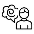 Thinking icon outline vector. Therapy support