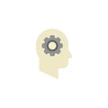 Thinking icon. Silhouette of gear in head. Vector illustration. EPS 10. Royalty Free Stock Photo