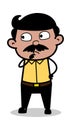 Thinking - Indian Cartoon Man Father Vector Illustration