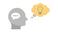 Thinking with Lightbulb Idea Ã¢â¬\' Innovation, Insight, Problem Solving, vector design Generative AI Royalty Free Stock Photo
