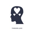 thinking love icon on white background. Simple element illustration from brain process concept