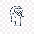 Thinking love vector icon isolated on transparent background, li