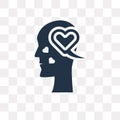 Thinking love vector icon isolated on transparent background, Th