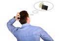 Thinking man about money and work Royalty Free Stock Photo